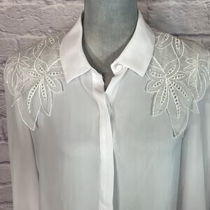Vintage Faces sheer sailor collar blouse